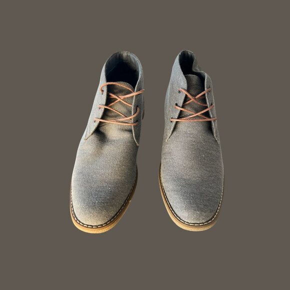 Perry Ellis Portfolio Timothy Mens Gray Lace-Up Chukka Boots Size 11 Fabric Uppe - Picture 2 of 7